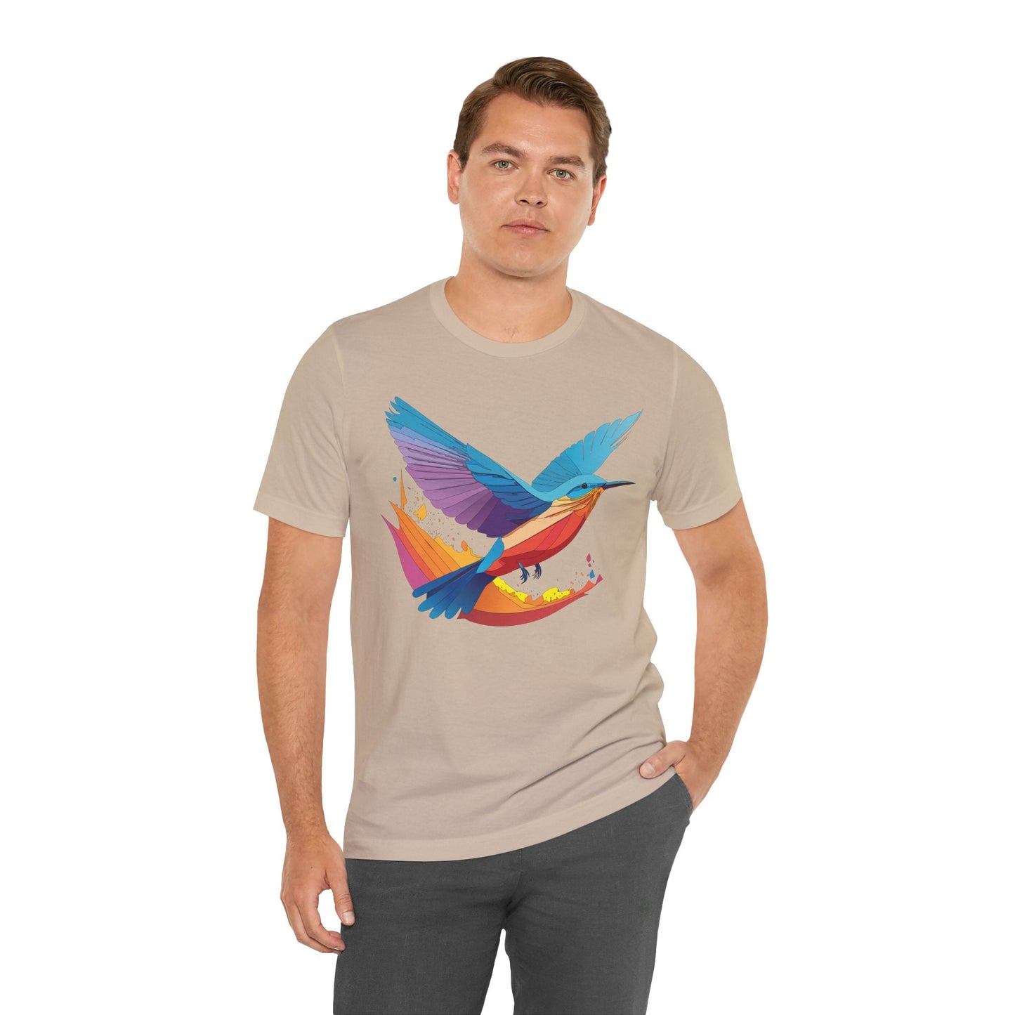 Unisex Animal Shirt Art Design Tee With Wild Animals Print Soft Comfortable Short Sleeve Tee