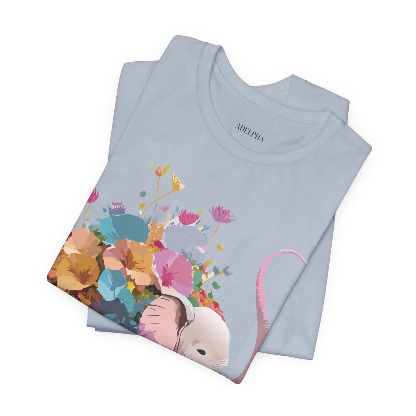 Adelpha Elephant Graphic Tee Unisex Short Sleeve Vintage Inspired Art Design Shirt