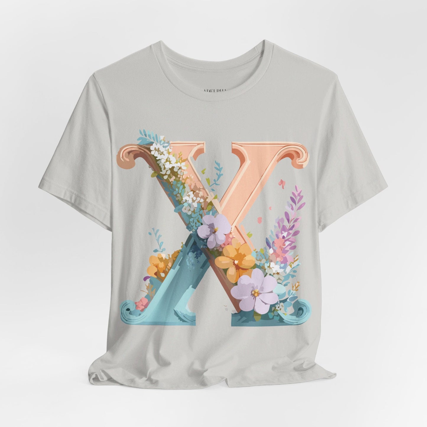 Letter X Shirt Unisex Jersey Graphic Tee By Adelpha With Vintage Inspired Artwork Short Sleeve