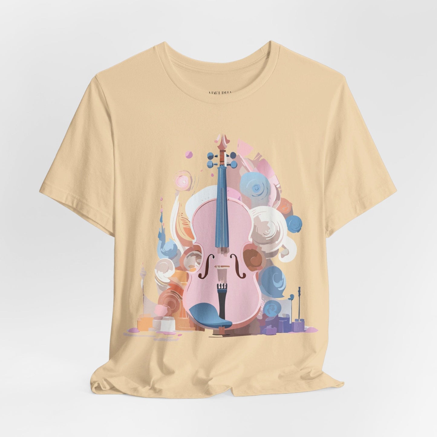 Music Graphic Unisex 100 Cotton Vintage Art with Musical Elements Tee 72