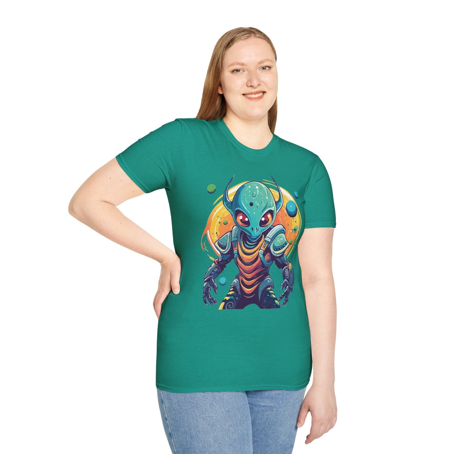 Alien Cosmos Shirt Unisex Softstyle Tee With Alien Art Design Space Theme Graphic Tee