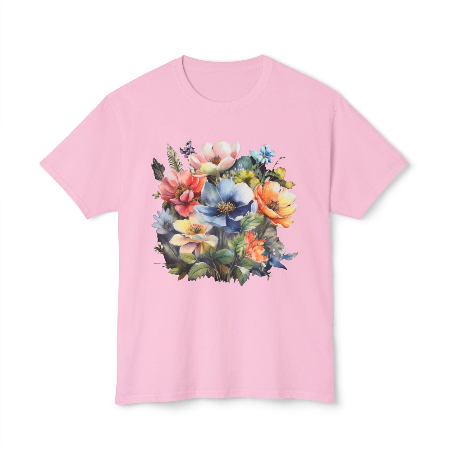 Unisex Floral T Shirt With Vintage Flower Art Print Premium Cotton Tee Soft Breathable Everyday Wear
