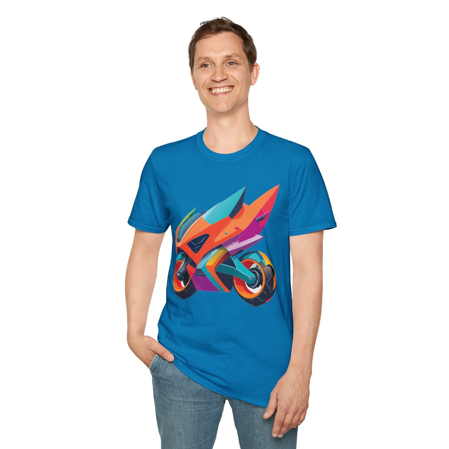 Unisex Bike T Shirt Moto Shirt Motorcycle MTB T Shirt 100 Percent Cotton Softstyle