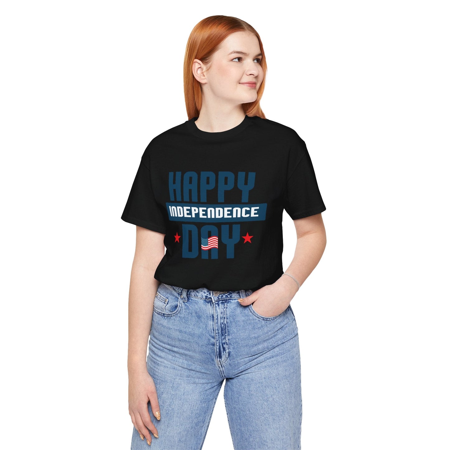 Happy Independence Day Graphic Unisex Cotton T-Shirt 017