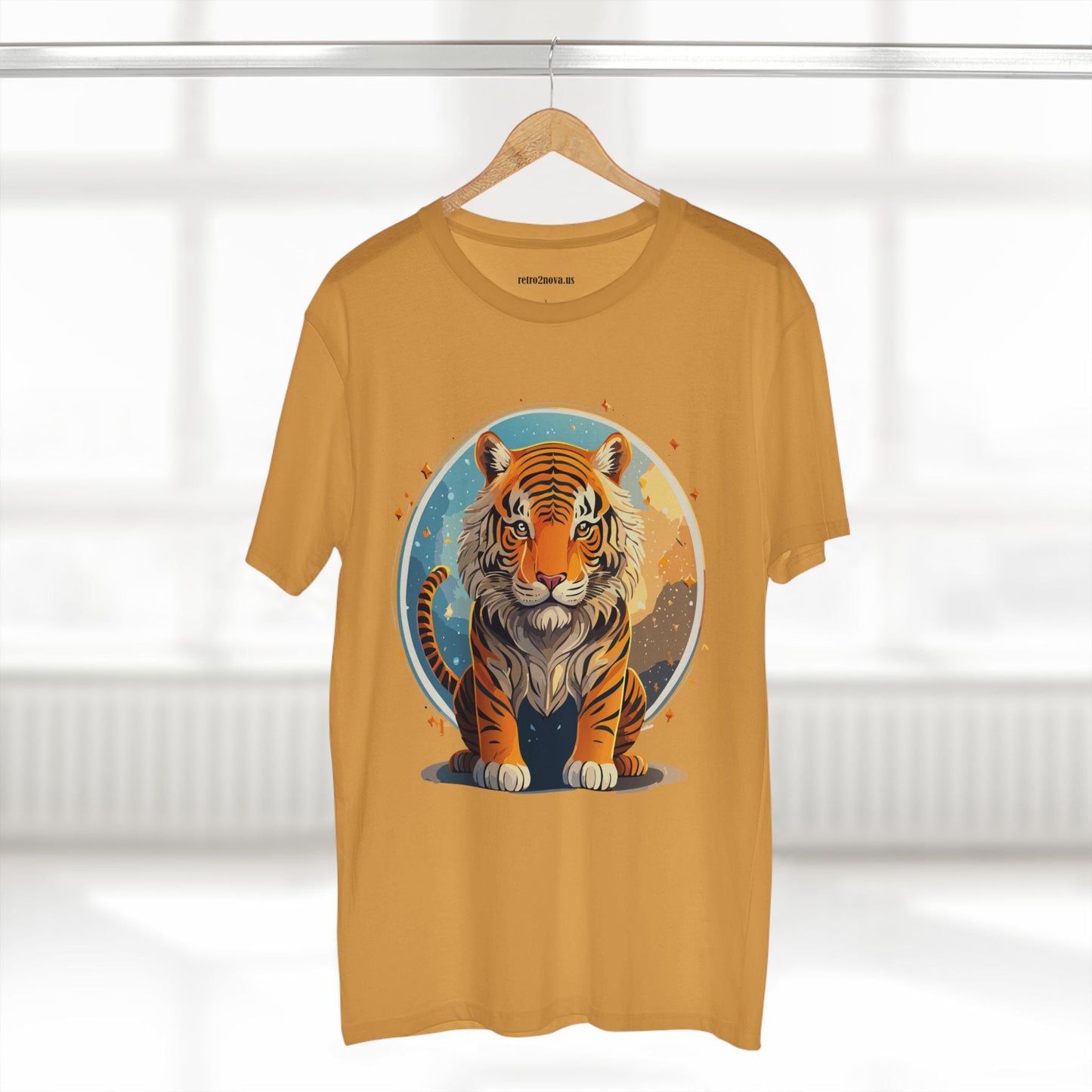 Unisex Premium Cotton Staple Tee With Original Tiger Art Design From Retro2Nova Art Collection For Everyday Comfort