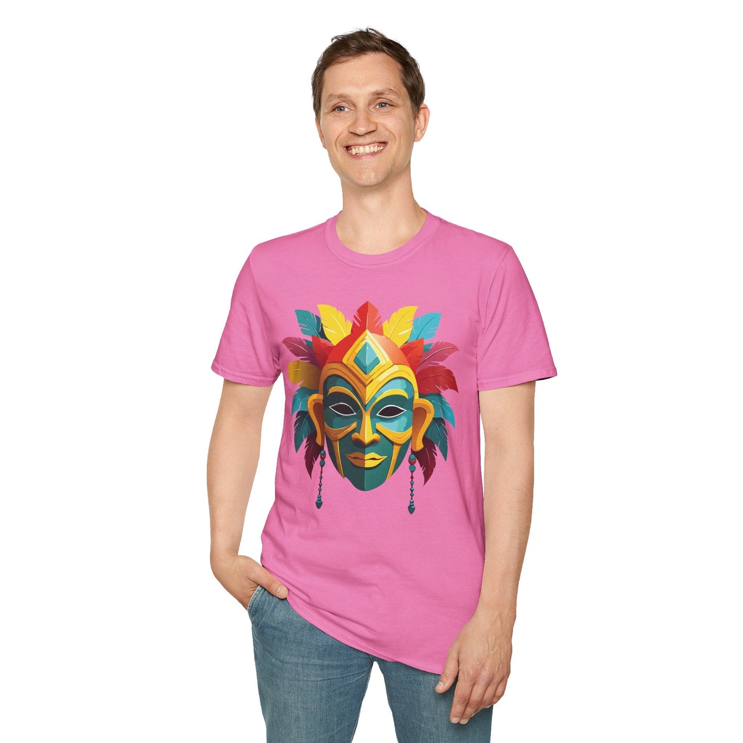 Mask Graphic Unisex Cotton Masquerade Design Artwork Tee 6