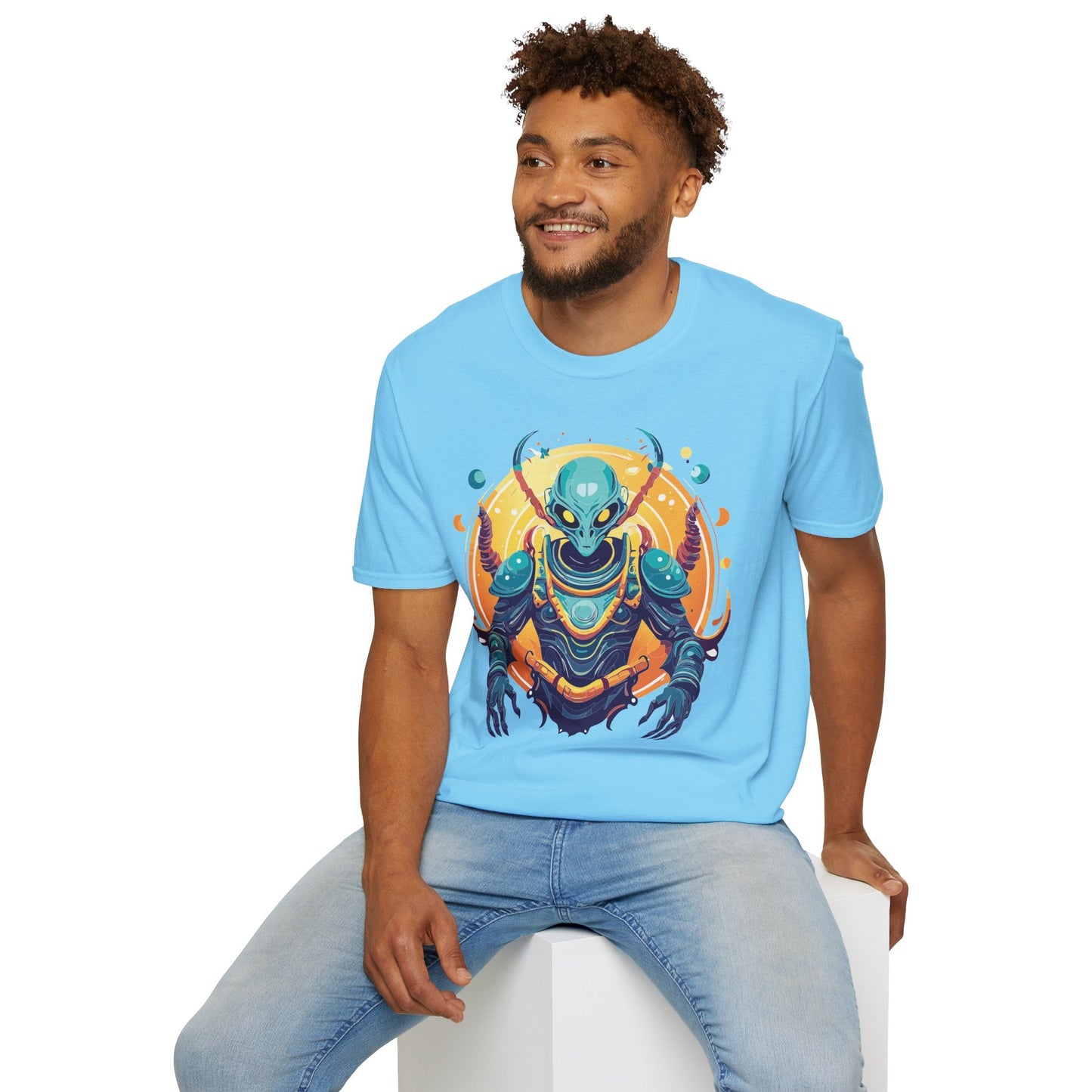 Cosmos Alien T Shirt Unisex Softstyle Short Sleeve Tee With Alien Art Design Artwork