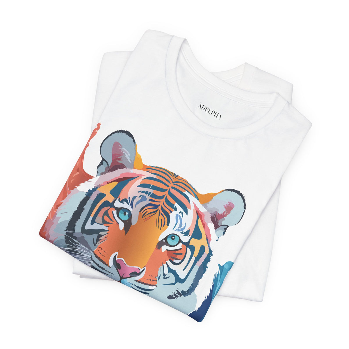 Tiger Graphic Unisex Cotton Bella+Canvas Tee with Art Animal Design e66