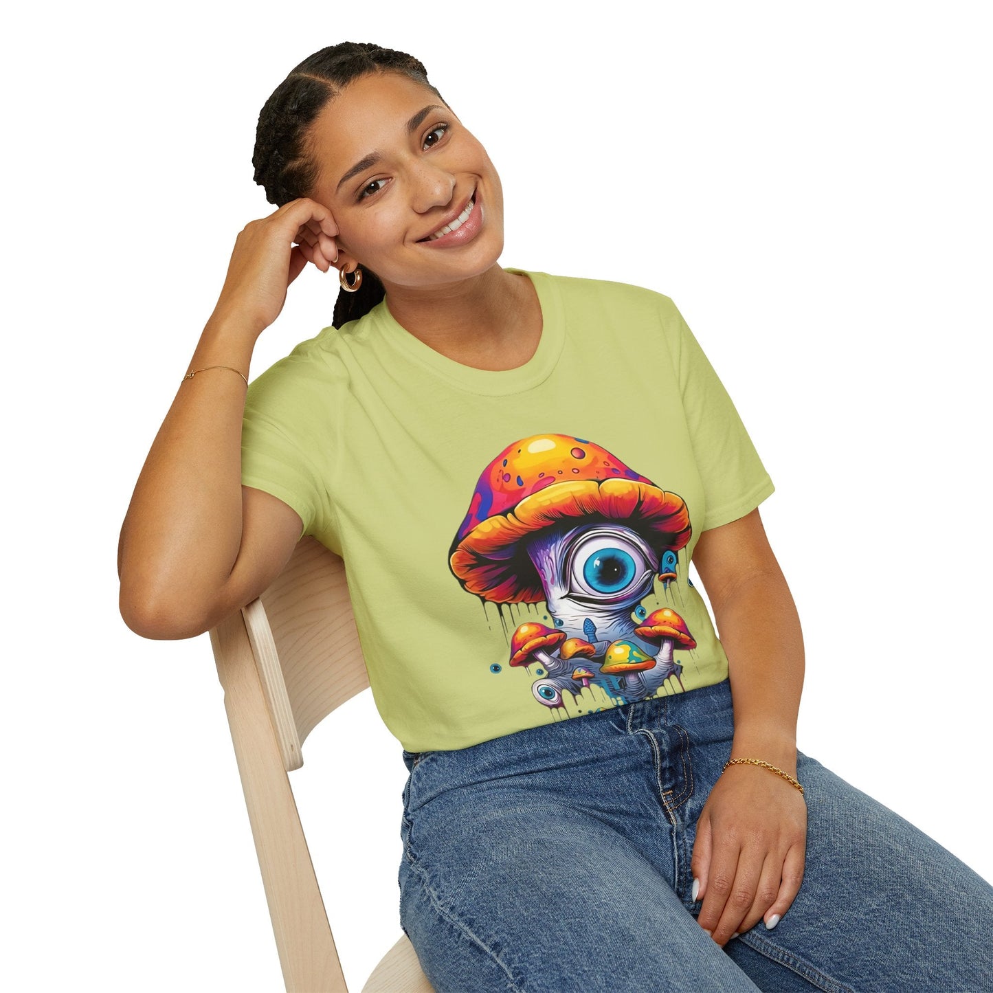 Unisex Mashroom T Shirt With Funny Mashroom Art Design Gildan Softstyle Tee For Everyday Comfort