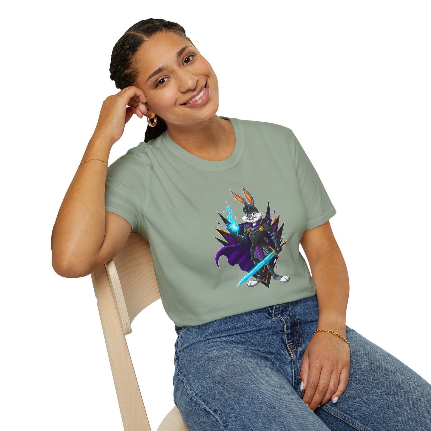 Cartoon Bunny Graphic Unisex Cotton Animal Animation Artwork Design Tee 39