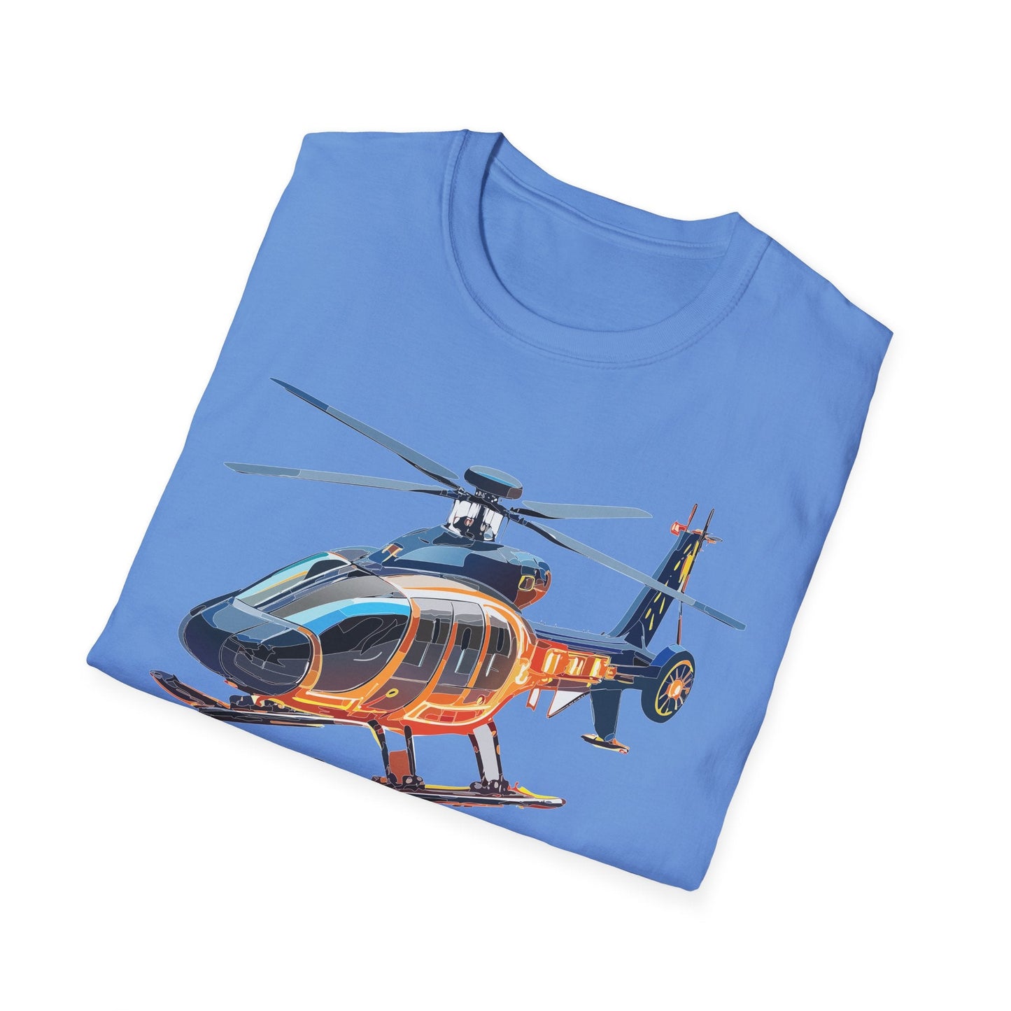Unisex Helicopter Graphic T Shirt Softstyle 64000 Short Sleeve Chopper Tee For Everyday Comfort