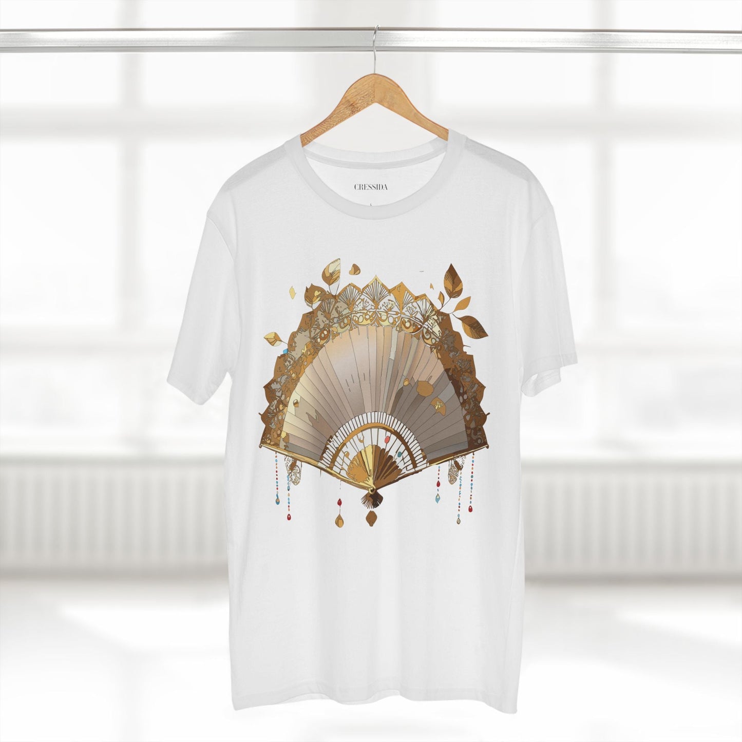 Antique Fan Graphic Design T-Shirt Unisex 100 Cotton Floral Carnival Artwork Tee 12