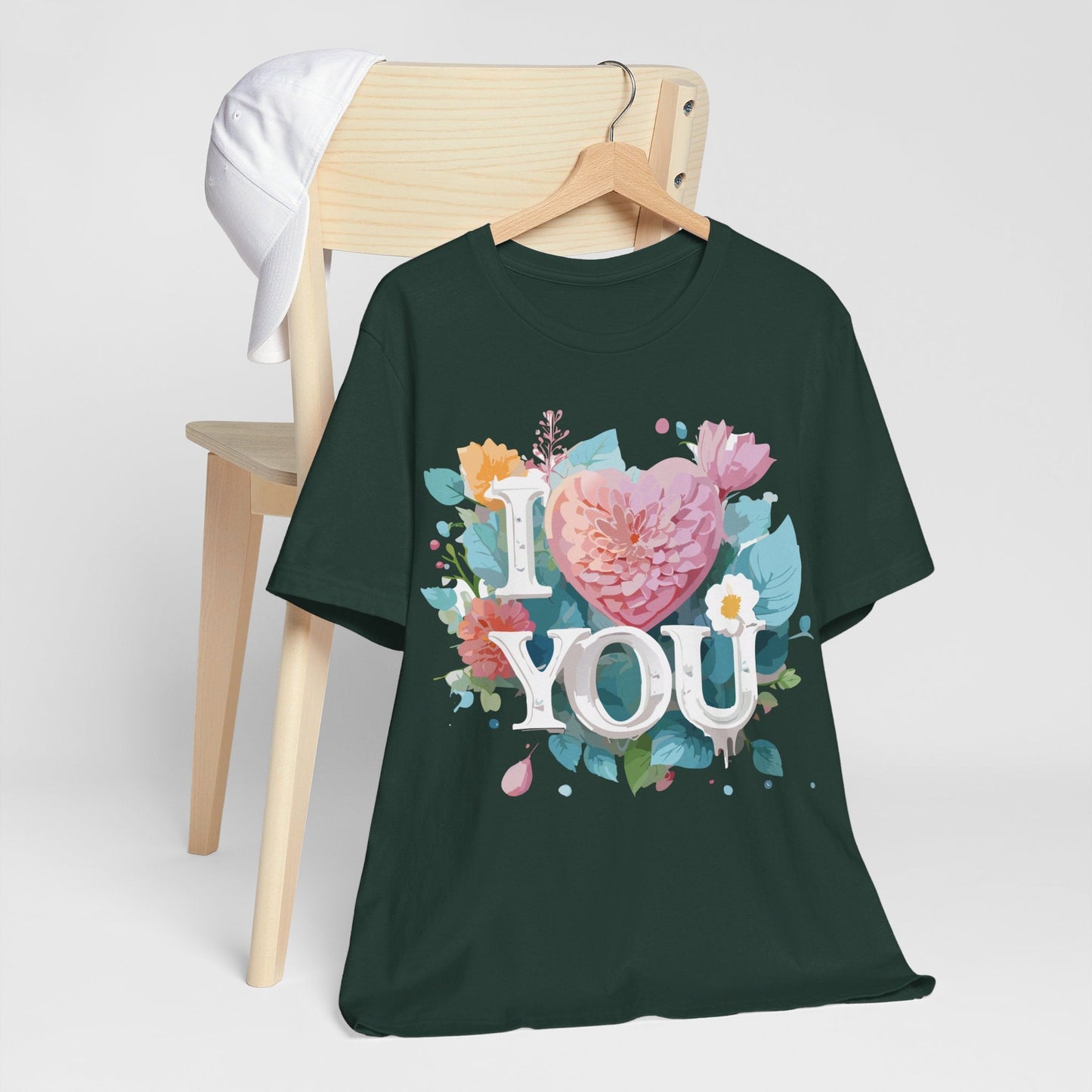 Valentine Day Graphic Unisex 100 Cotton Vintage Artwork with Love and Flower Design Tee 9