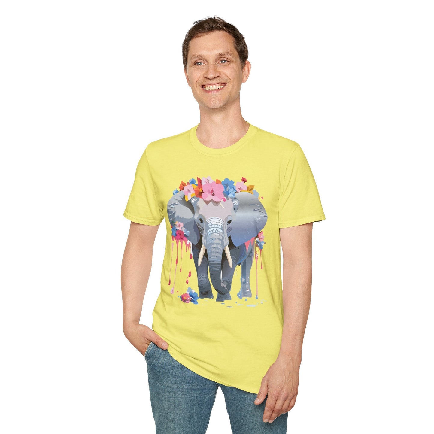 Elephant Graphic T Shirt Unisex Animals Tee Softstyle 64000 Gildan Comfort Breathable