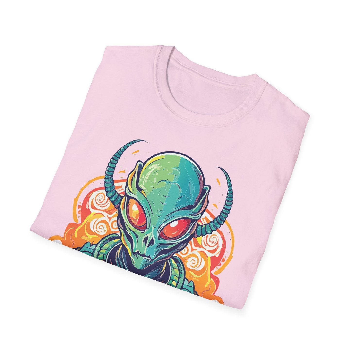 Alien Graphic Unisex Cotton Softstyle UFO Artwork Tee 15