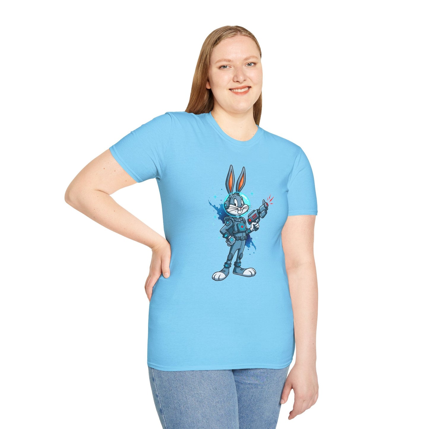 Bugs Bunny Shirt Unisex Gildan Softstyle 64000 Cartoon Tee 100 Percent Ring Spun Cotton