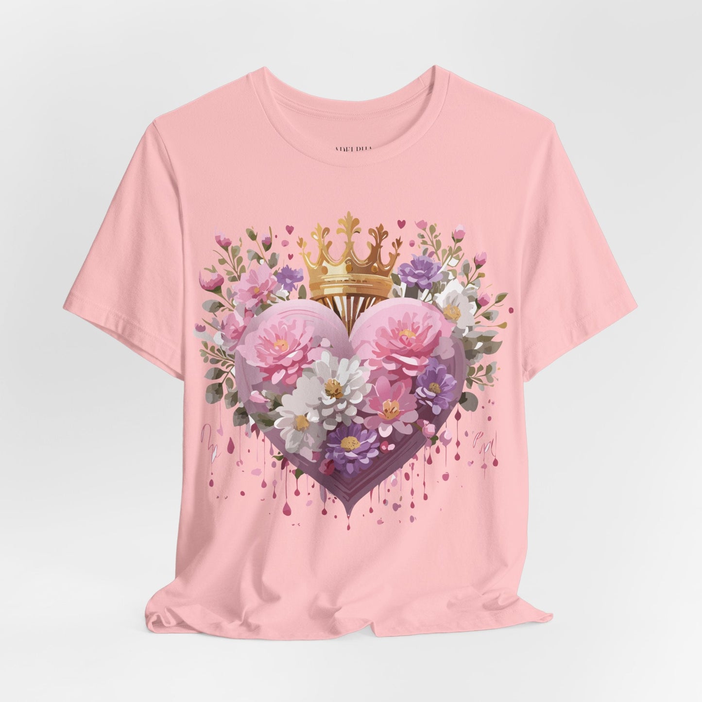 Valentine Day Graphic Unisex 100 Cotton Vintage Artwork with Love and Flower Design Tee 2