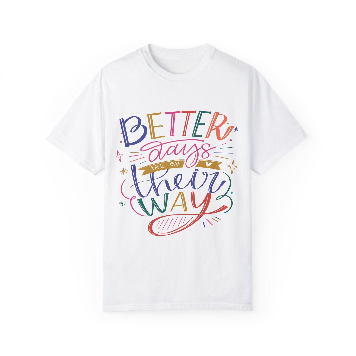 T-shirt unisexe avec design artistique et imprimé de citations positives