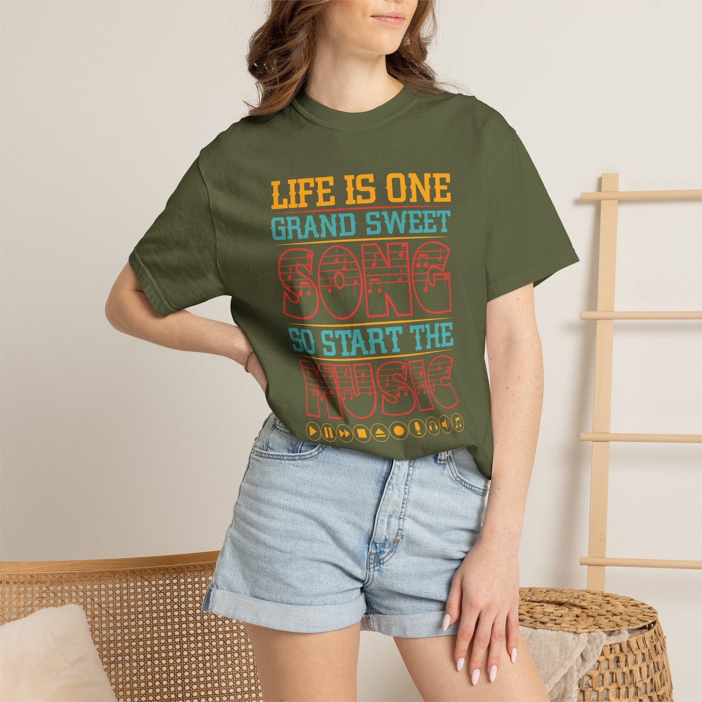 Music Graphic Design Unisex Cotton T-shirt 023