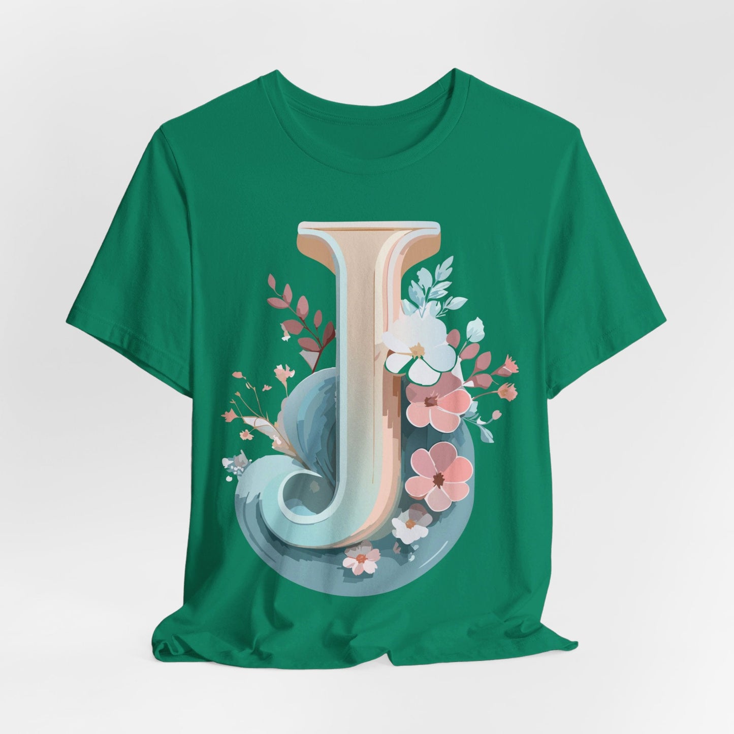 Letter J Shirt Graphic Unisex Tee With Original Vintage Inspired Artwork By Adelpha
