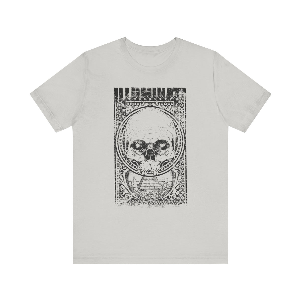 Skull Circle Graphic T-Shirt Vintage Etching Illustration Art Design Unisex Cotton Tee A-9