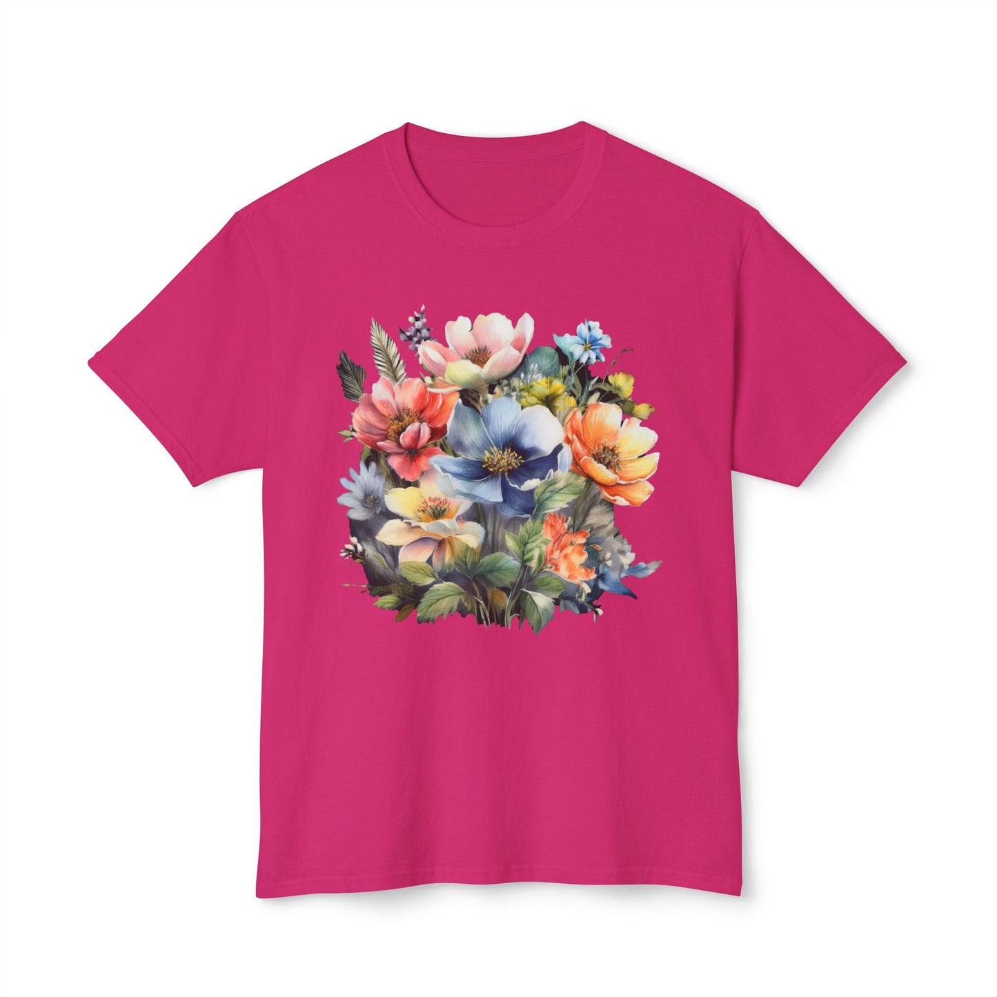 Unisex Floral T Shirt With Vintage Flower Art Print Premium Cotton Tee Soft Breathable Everyday Wear
