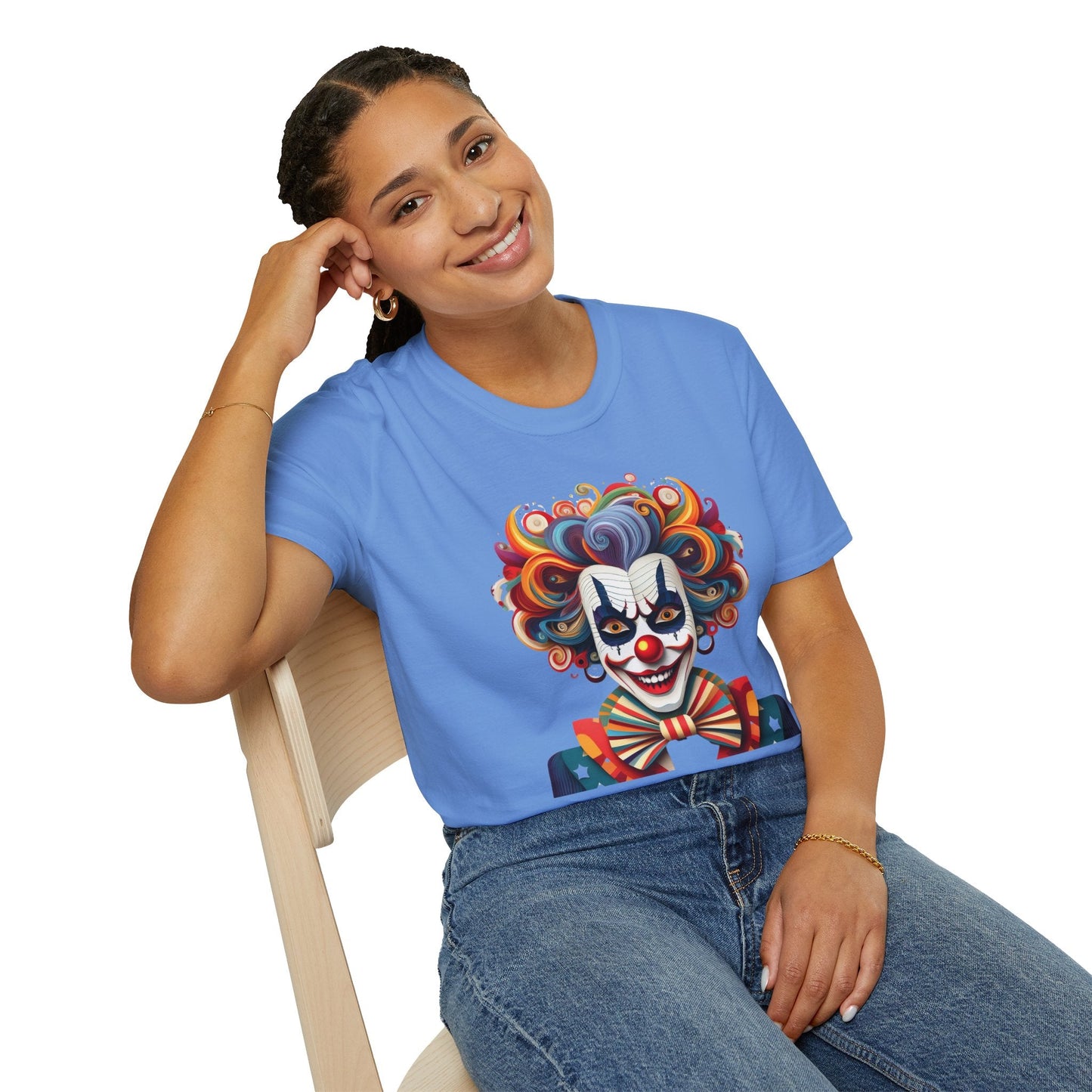 Clown Shirt, T Shirt with Clown, Funny Man Shirt, Tee Shirt with Funny Man, Circus Shirt, Shirt with Circus, Scary Man Shirt, Shirt with Scary Man