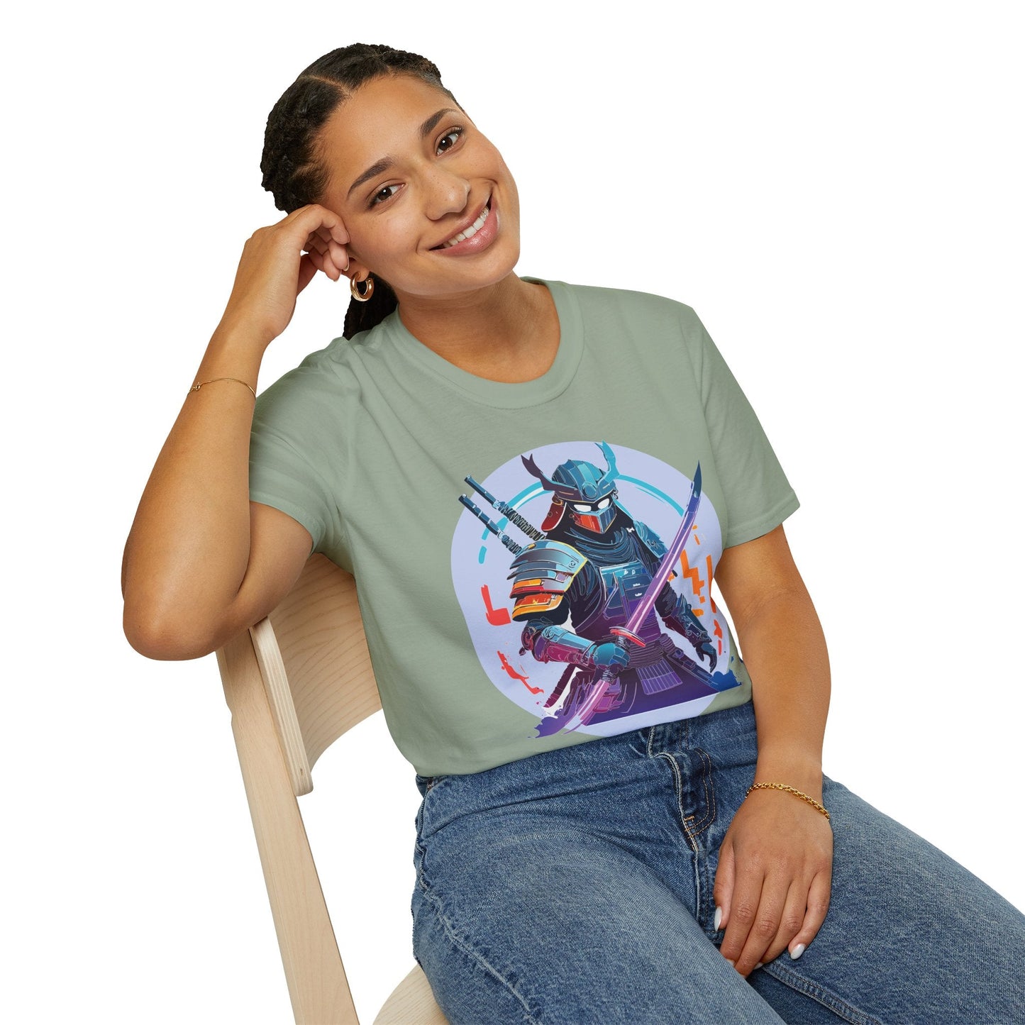 Samurai Shirt Unisex Softstyle Tee 100 Percent Ring Spun Cotton Light 4.5 Oz Graphic Gildan 64000
