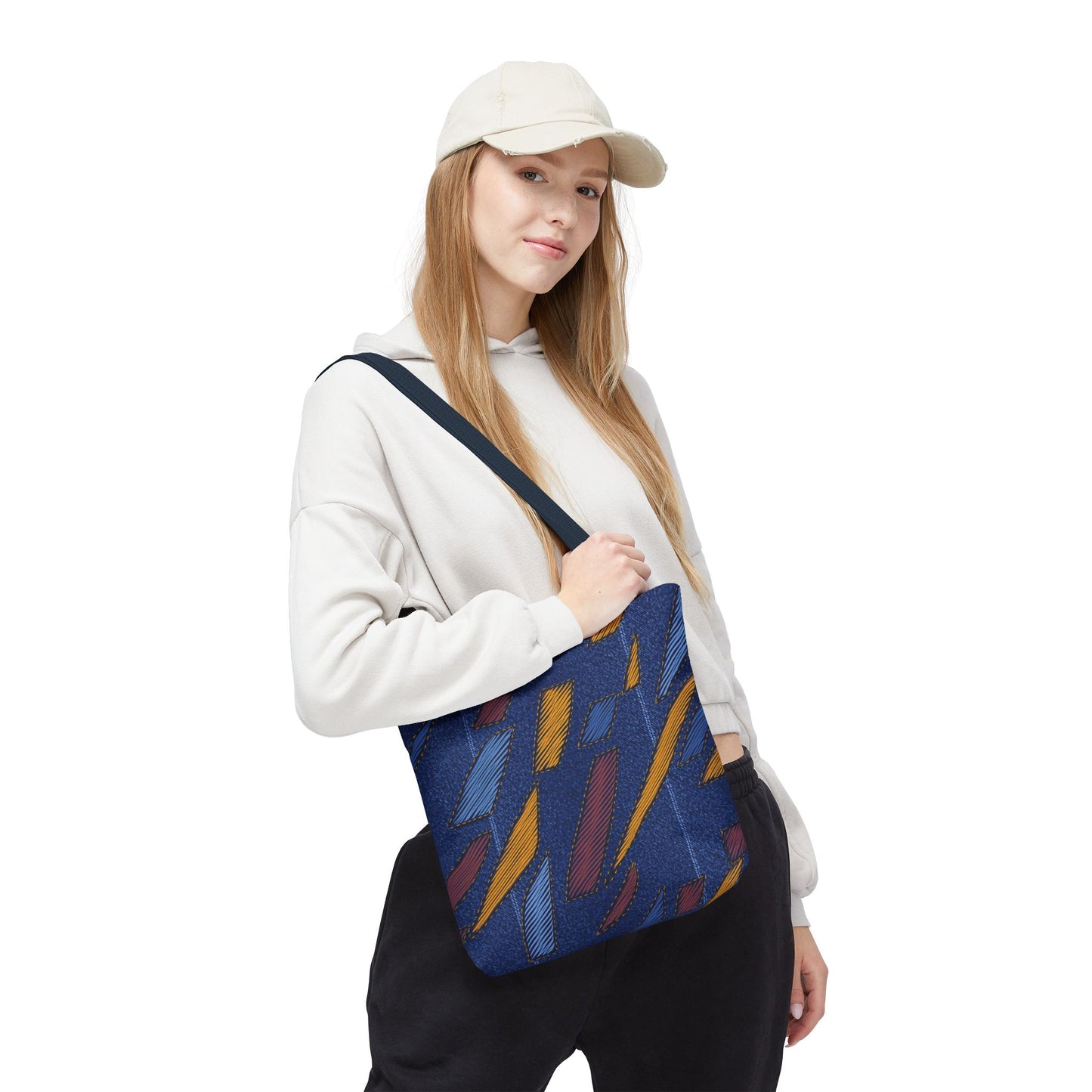 Denim Fabric Imitation Print Unisex Canvas Bag Poly Spun 3 Sizes Tote Bag 149