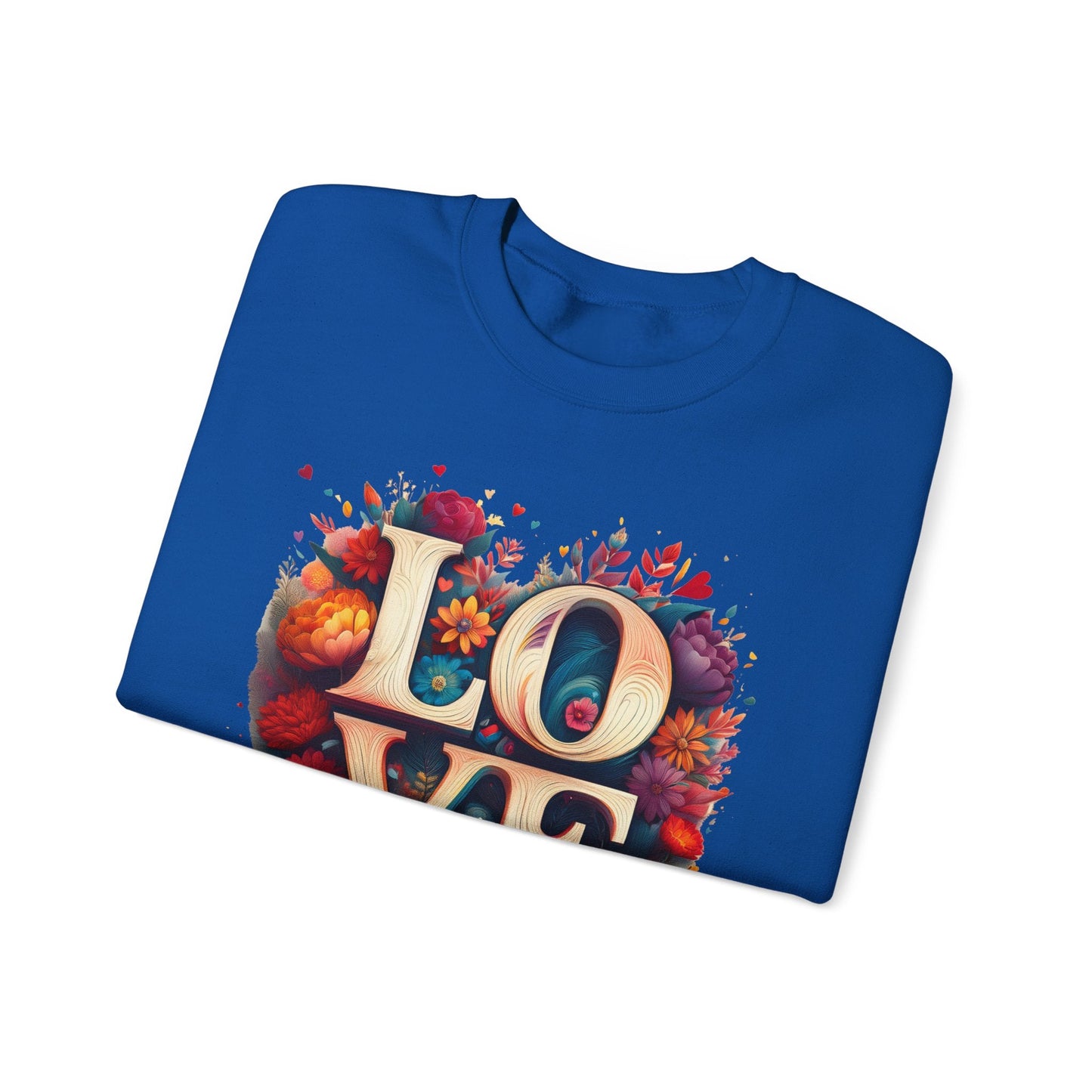 Floral Love Sweatshirt Unisex Valentines Day Gift Love Flower Crewneck Sweatshirt