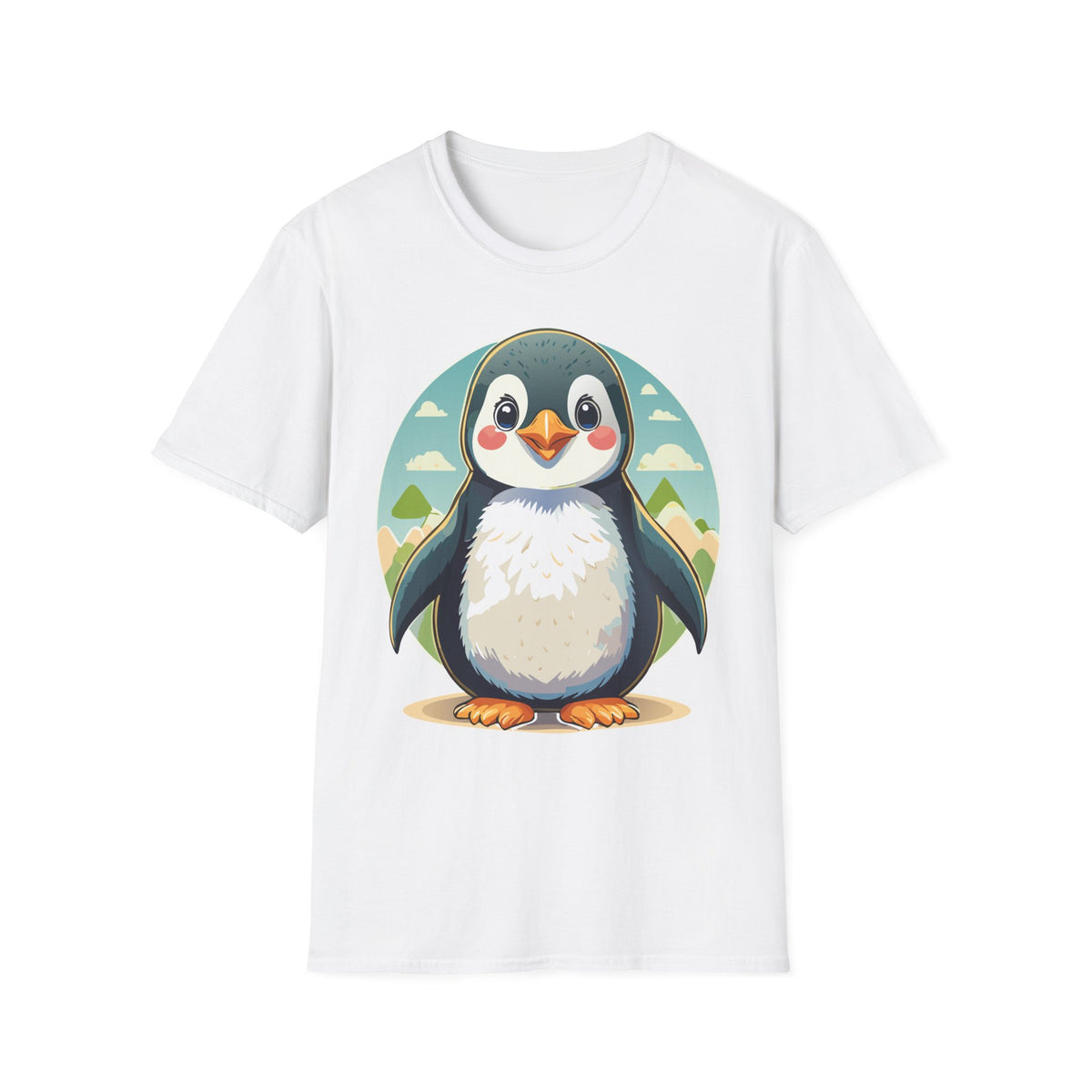 Cute Cartoon Penguin T-Shirt | Cute Penguin Illustration Tee, Winter Animal Shirt