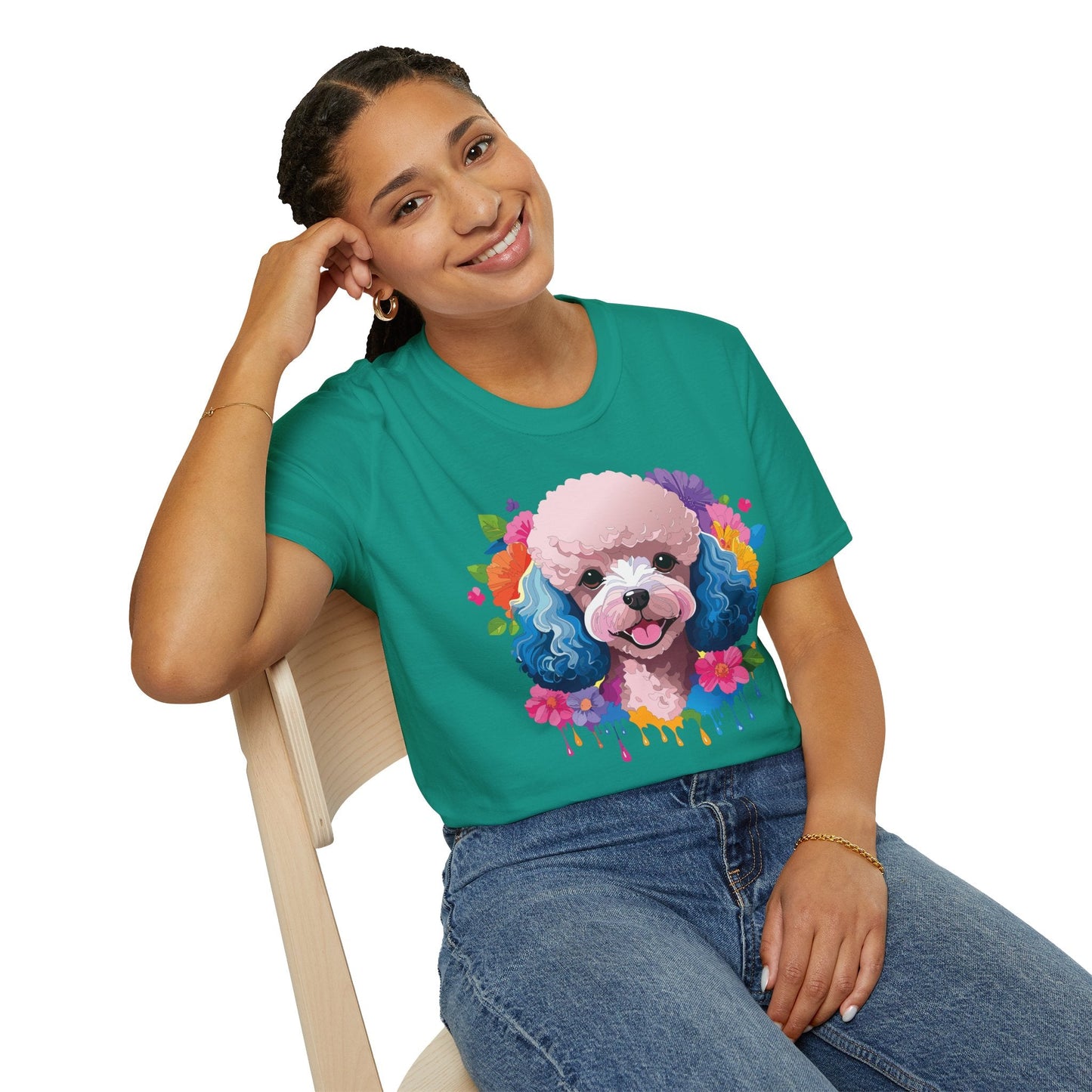 Unisex Dog Shirt Softstyle Tee 100 Percent Cotton Animal Print
