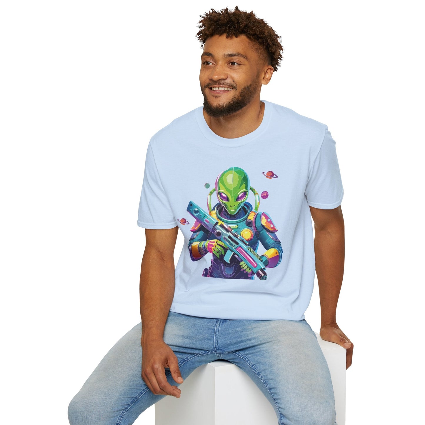 Alien Cosmos T Shirt Unisex Gildan Softstyle 64000 Art Design Tee For Everyday Comfort