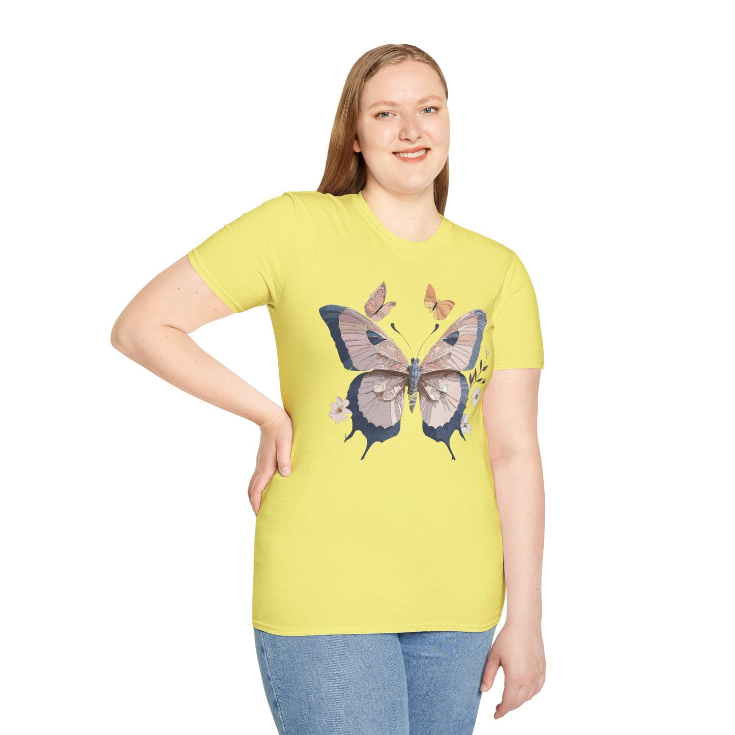Butterfly Shirt Unisex T Shirt Monarch Print Gildan Softstyle 64000 Cotton Tee Quality