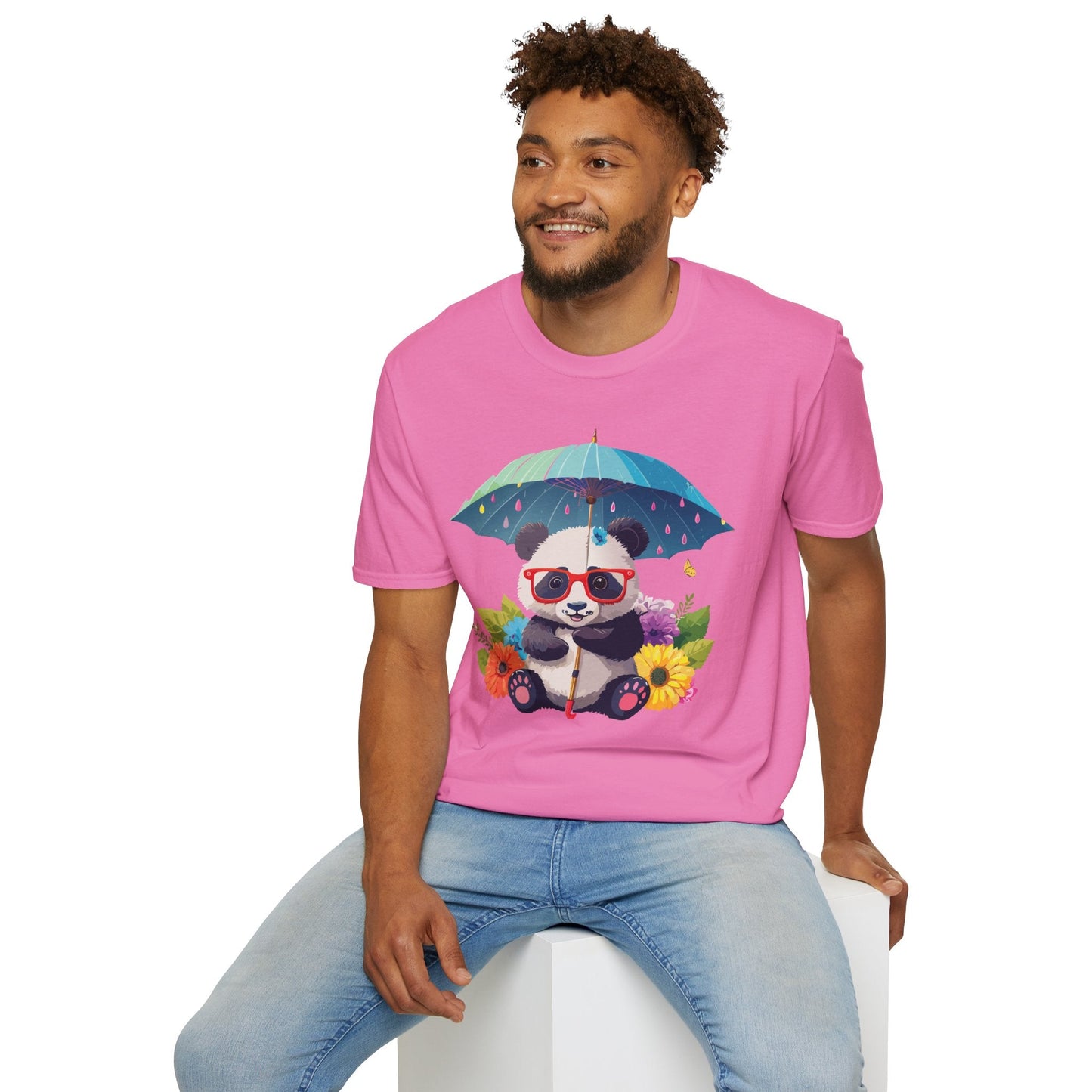 Panda Shirt Unisex Tee 100 Percent Ring Spun Cotton Softstyle Gildan 64000 Animal Print