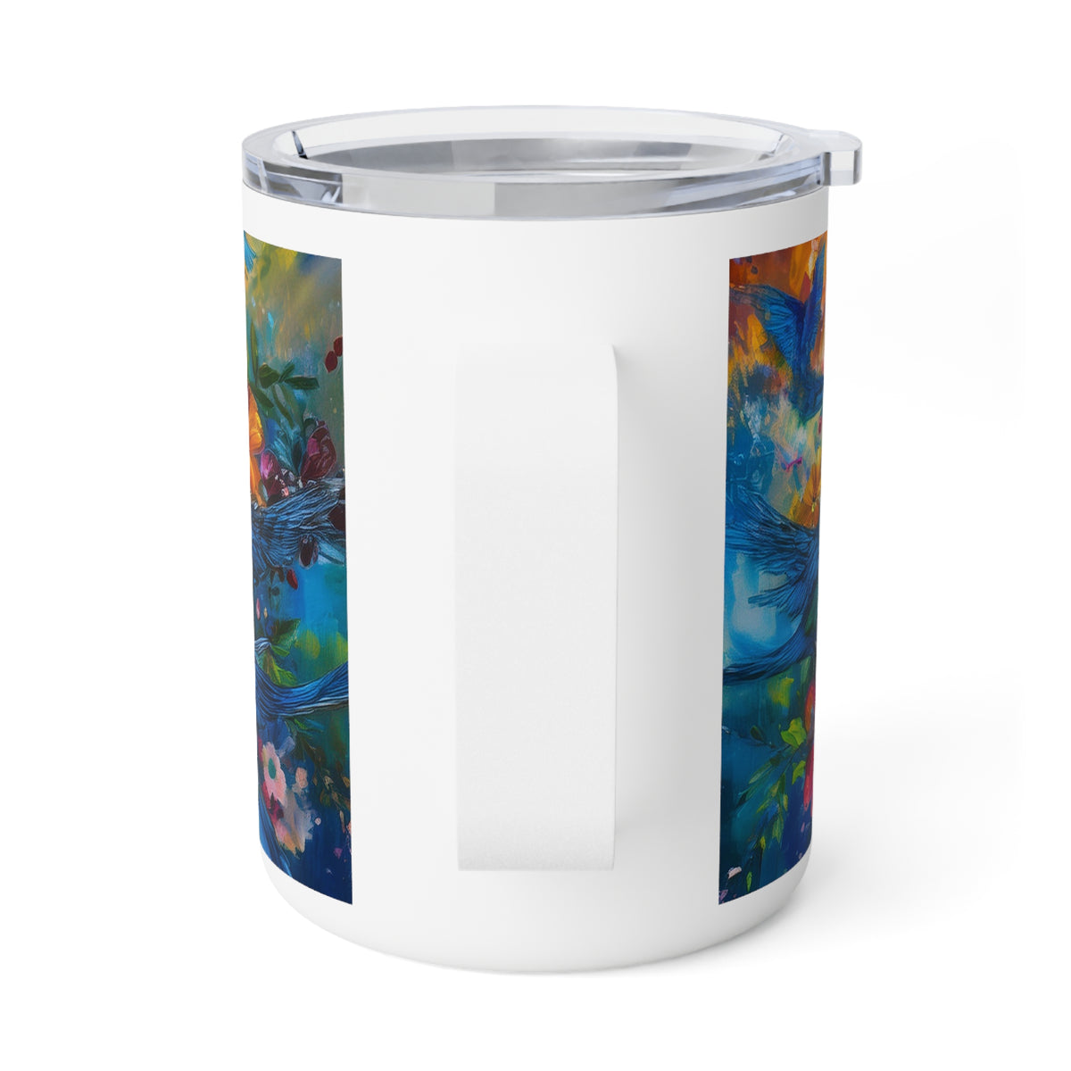 40 Art Design Insulated Coffee Mug Clear Lid 10oz Insulated Coffee Mug 10oz
