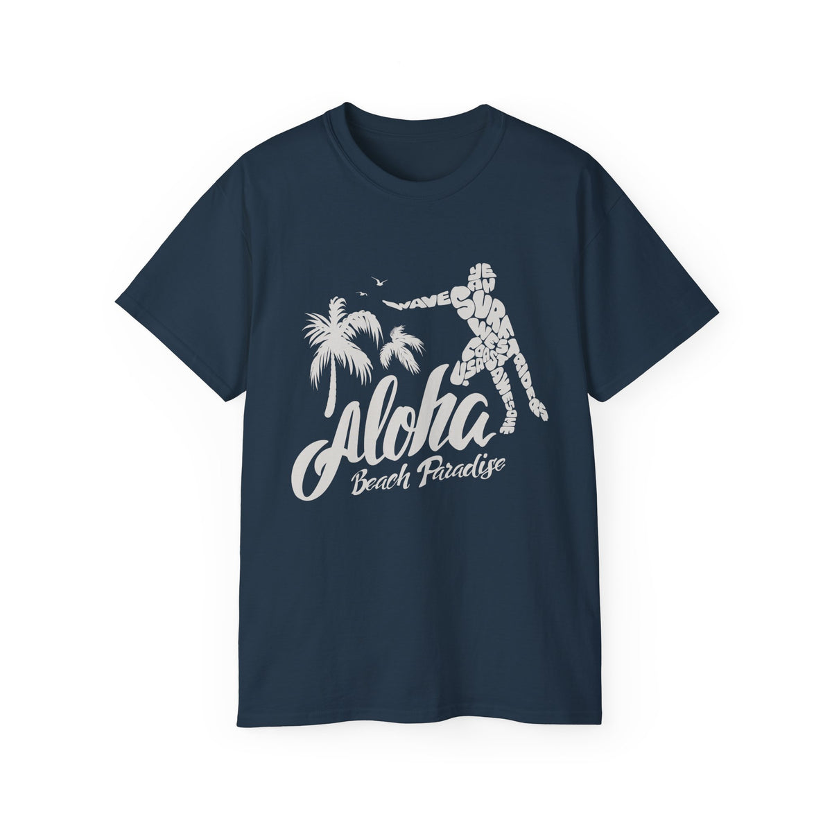 Aloha Beach Paradise T-Shirt | Hawaiian Hula Palm Tree Design