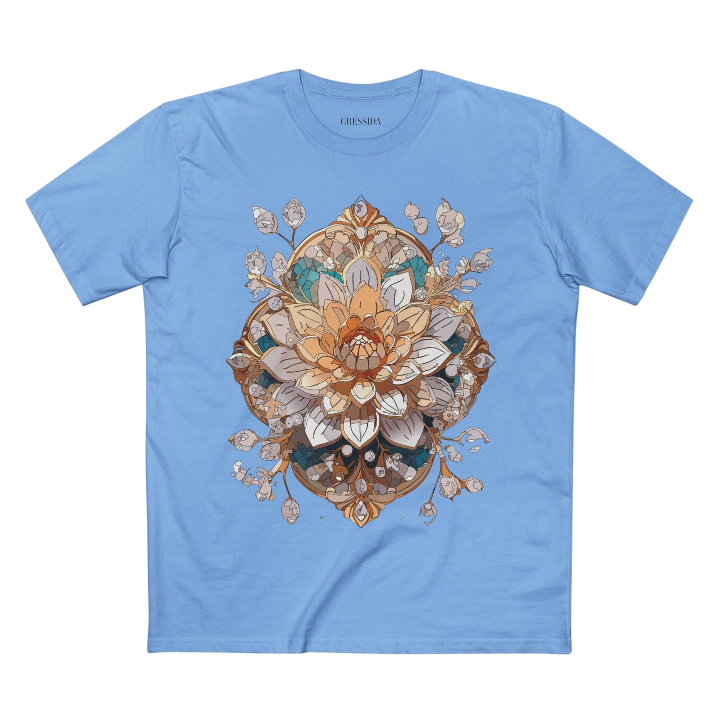 Floral Graphic T-Shirt Unisex 100 Cotton Art Design with Antique Flowers Tee 14