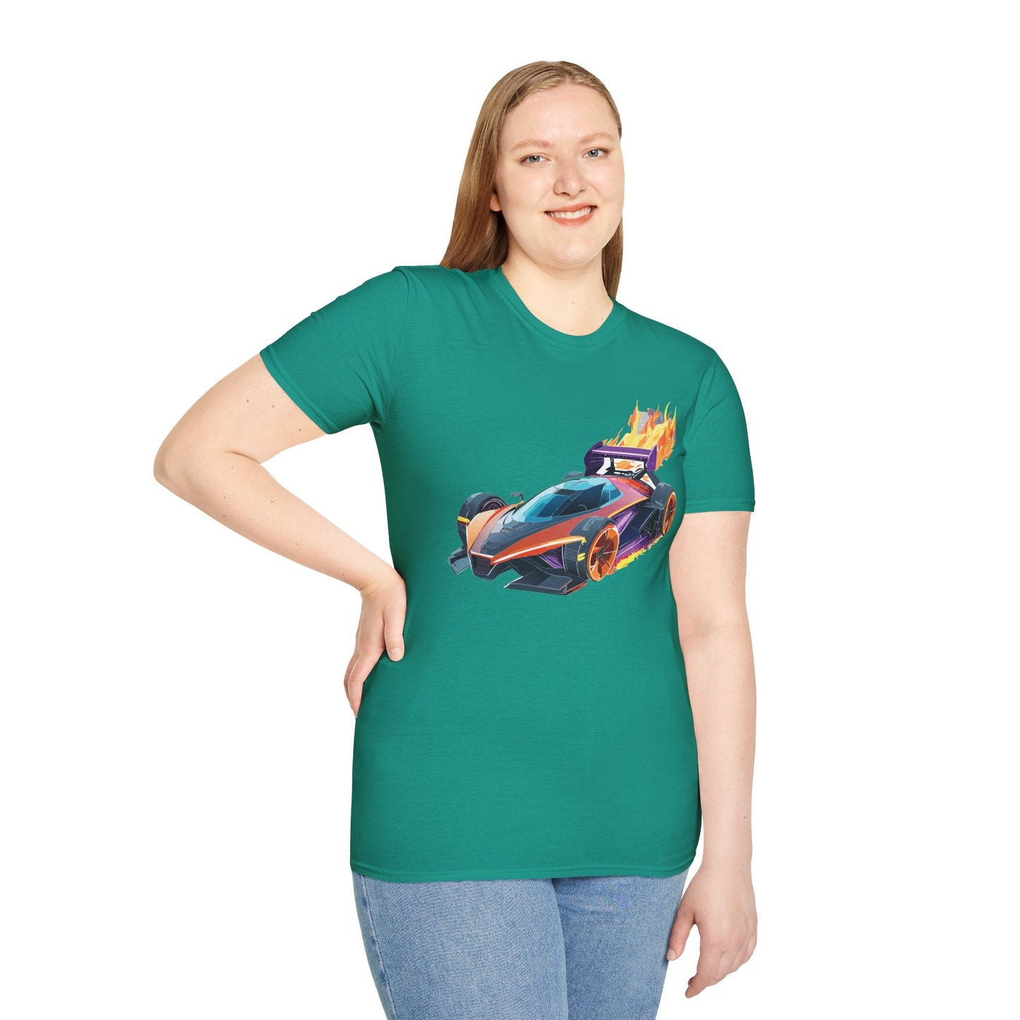 Unisex Car T Shirt Hot Wheels Graphic Tee Car Shirt Gildan Softstyle 64000 Cotton Tee