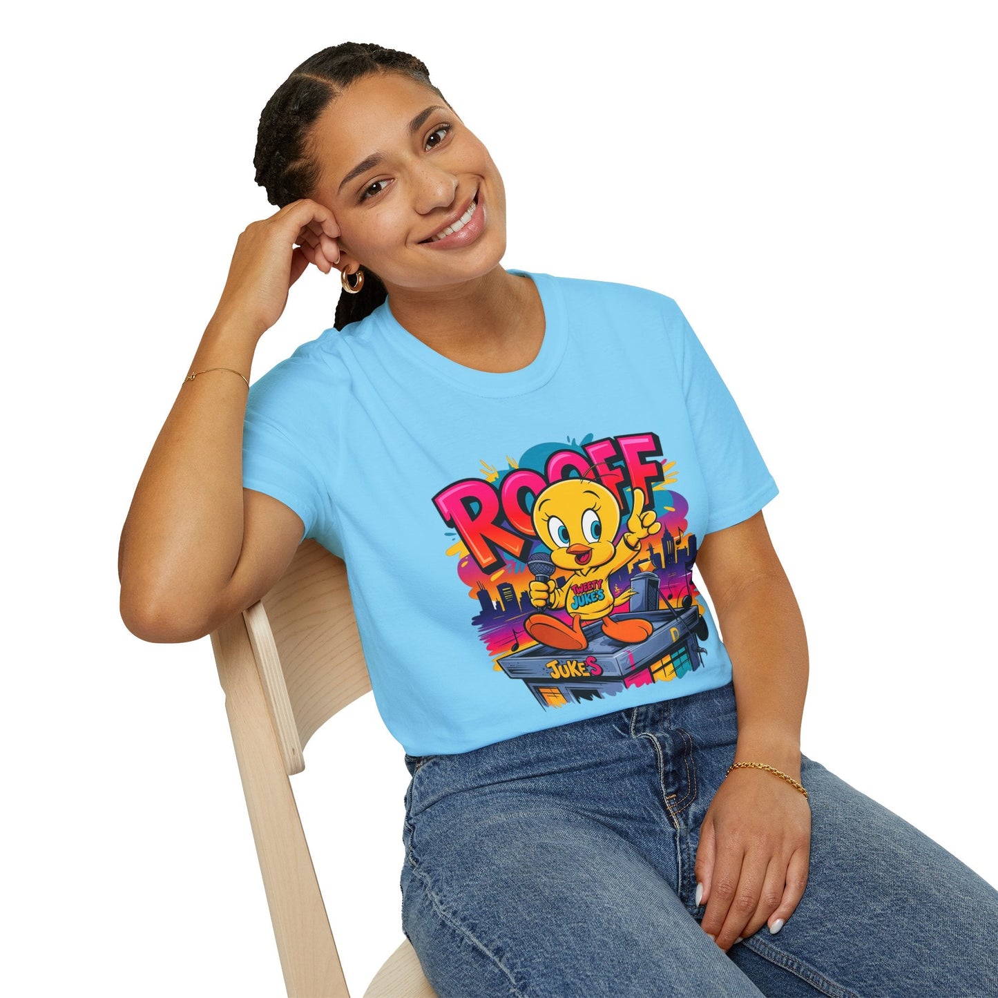 Unisex Cartoon T Shirt With Animation Funny Animals Tee Softstyle Gildan 64000 Cotton
