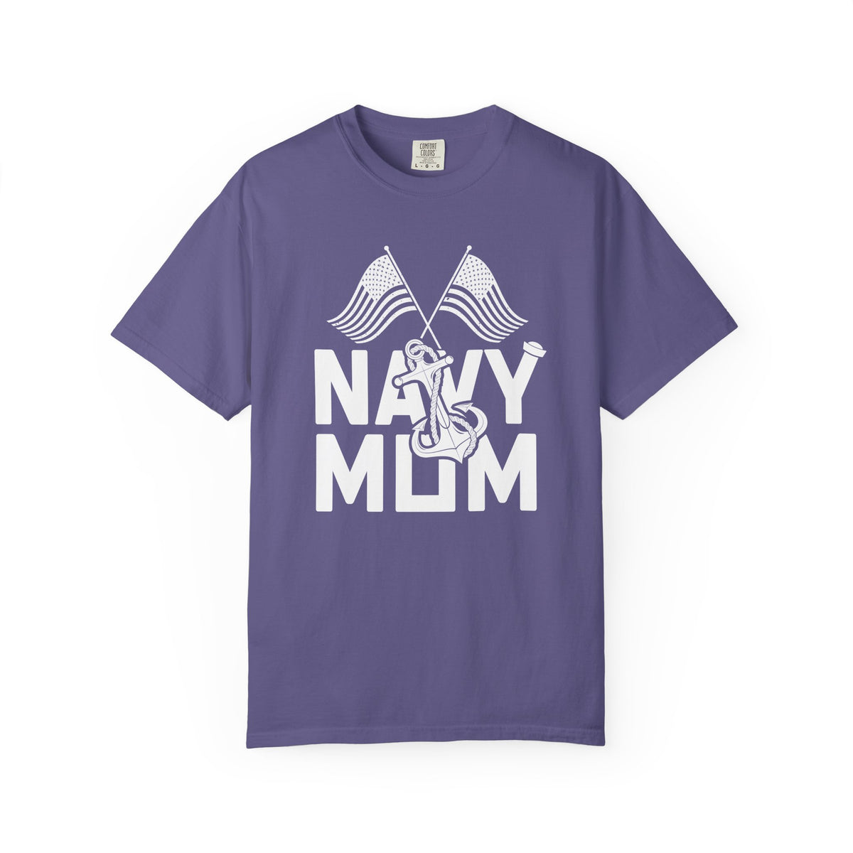 Navy Mom T-shirt Mother's Day Mama Tee Unisex Comfort Colors Garment-Dyed Cotton h20