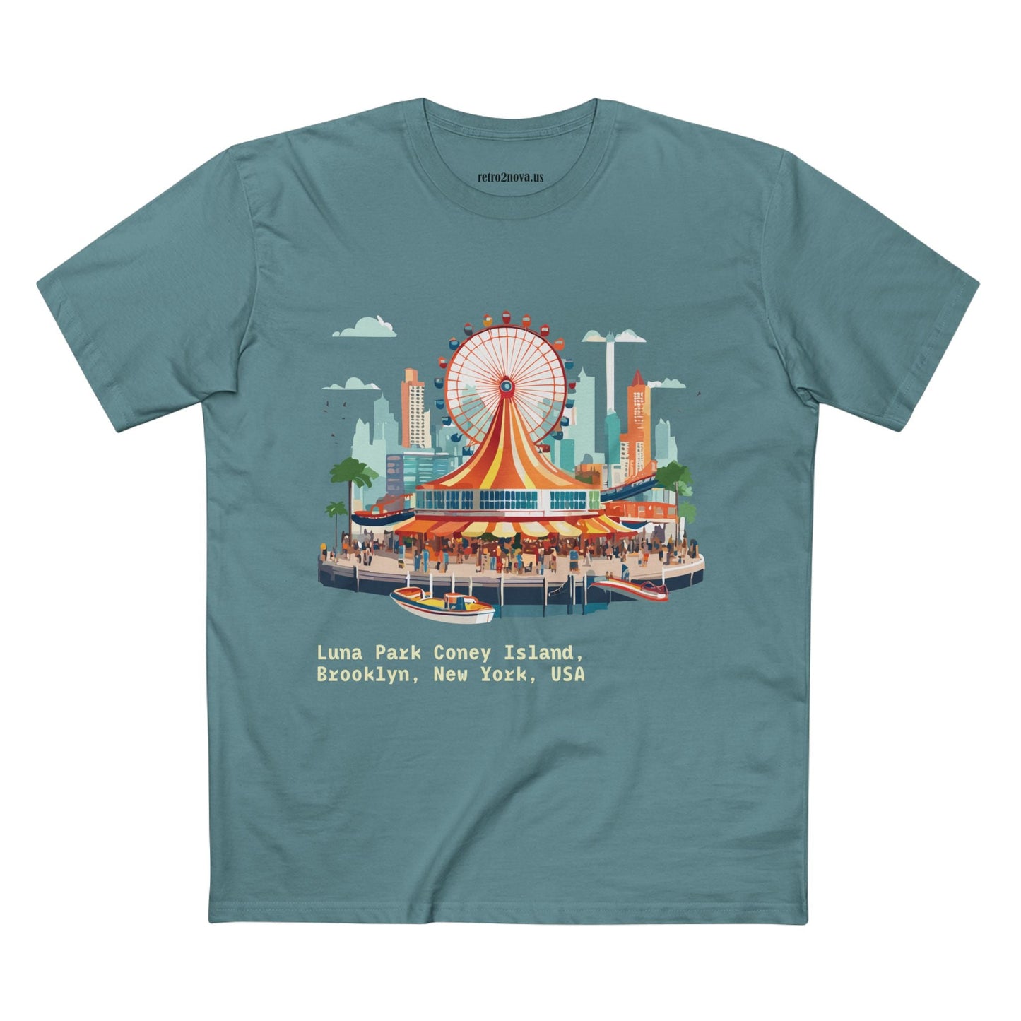 Travel Shirt Brooklyn Tourist Tee TT-13 Unisex By Retro2Nova Premium Cotton Art Collection