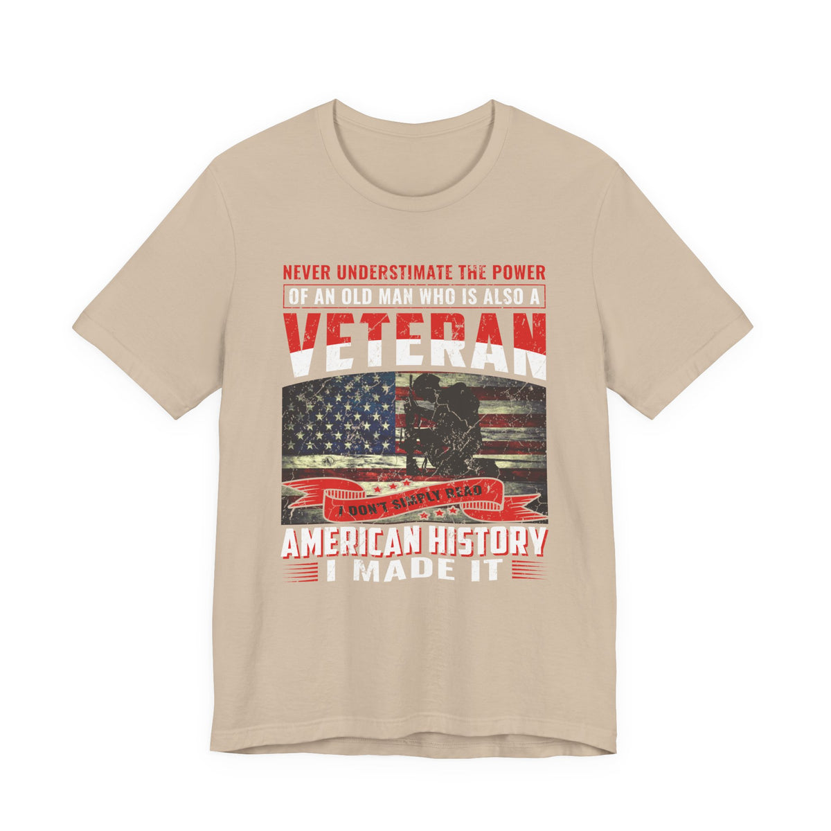 Veteran American flag T-Shirt I Made It Old Man Veteran Military Pride Unisex Cotton v32