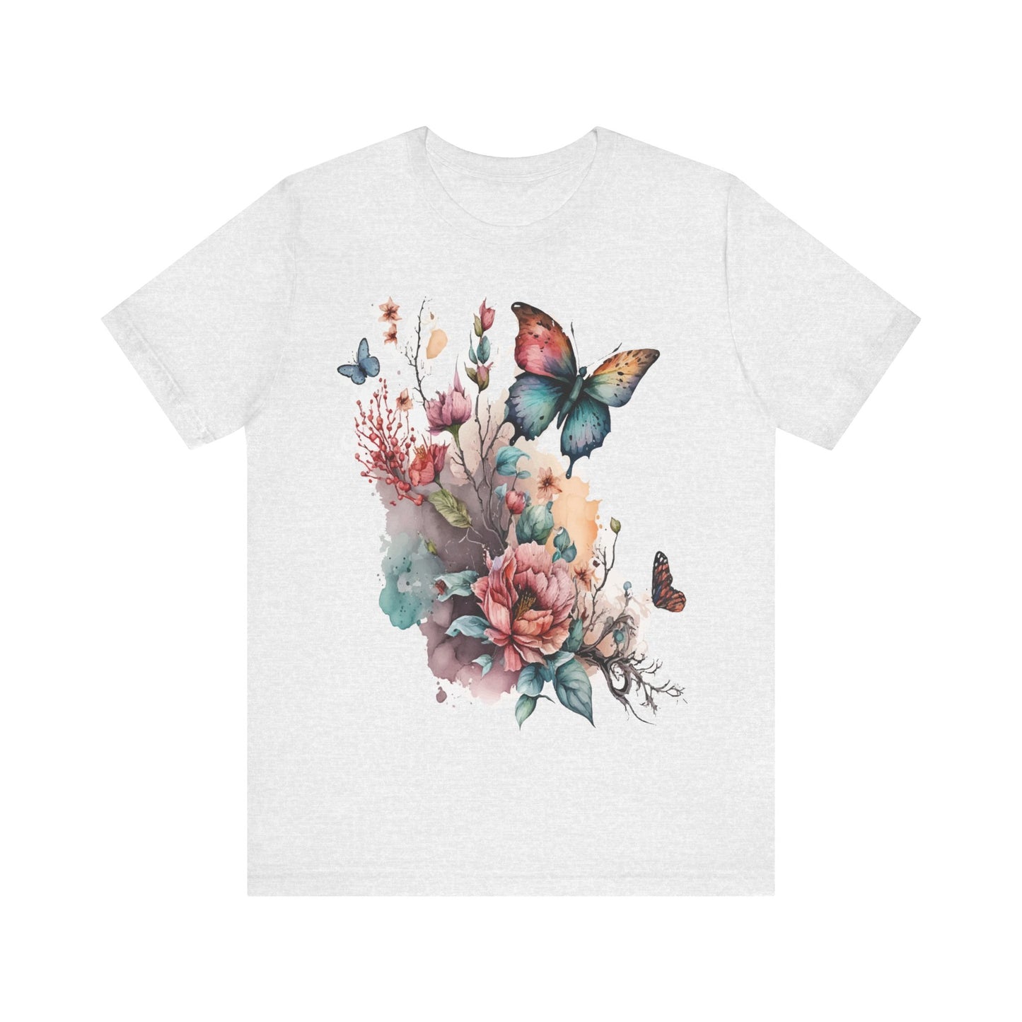 Cotton Tee Shirt with Butterfly Prints