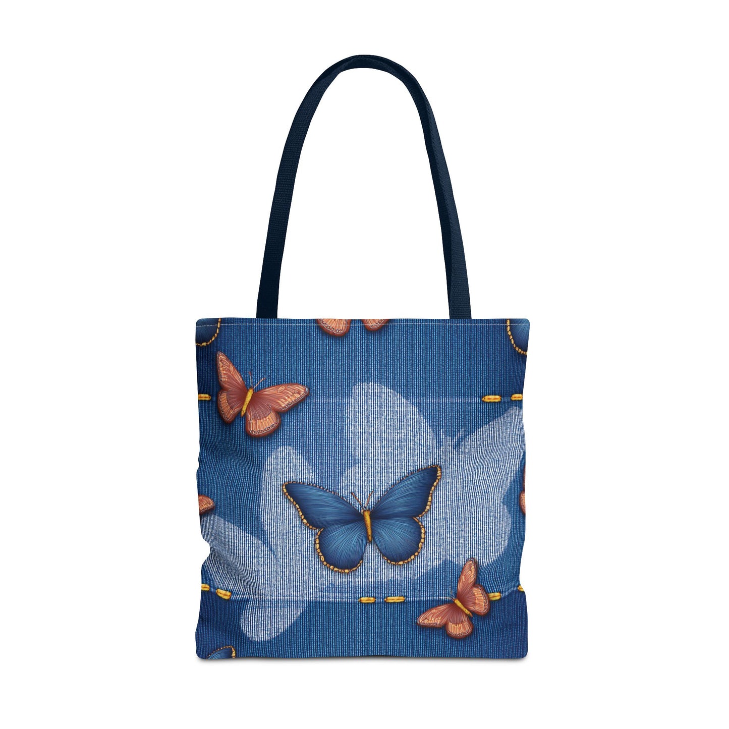 Denim Fabric Imitation Print Unisex Canvas Bag Poly Spun 3 Sizes Tote Bag 176