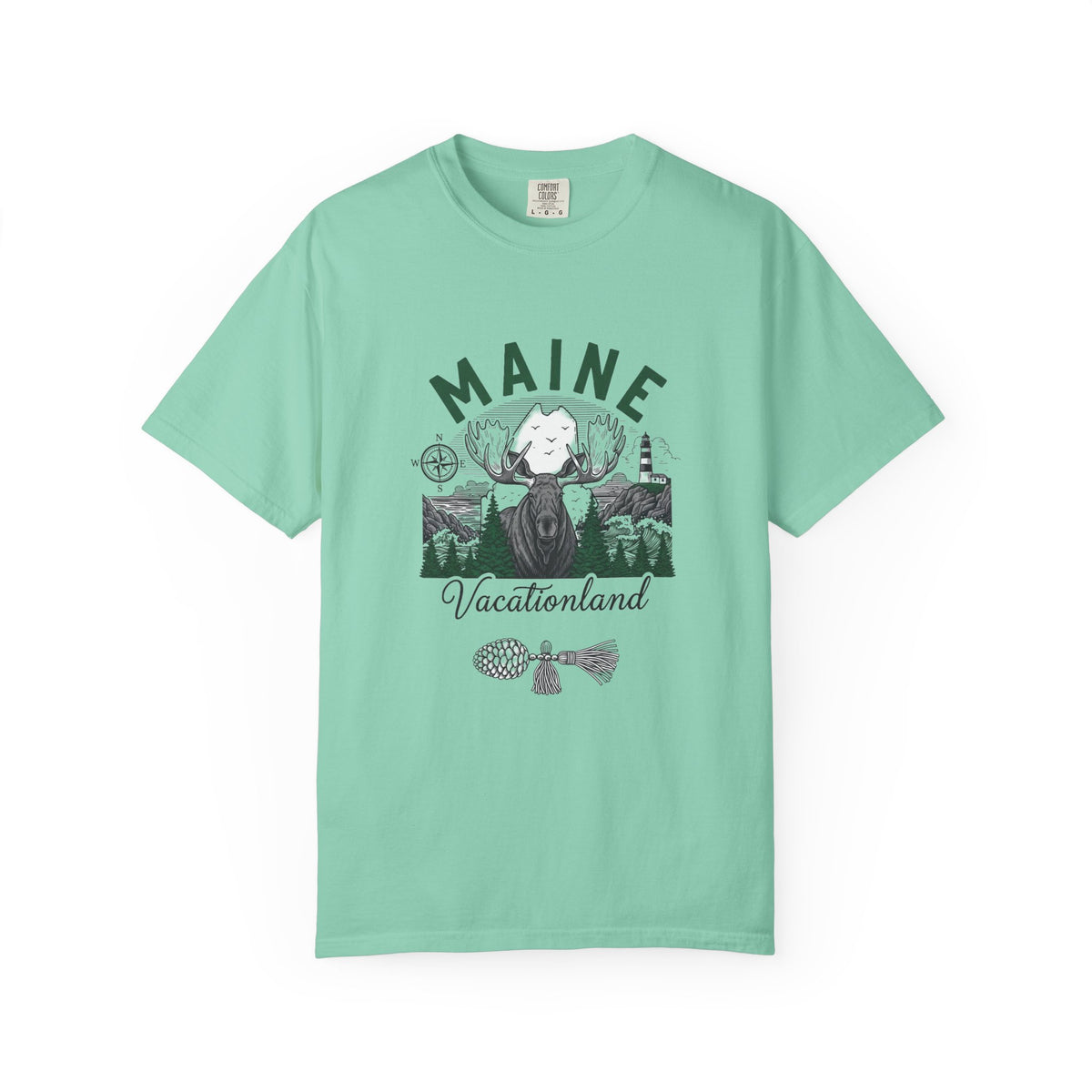 Maine State Travel Tourist Graphic Gift Tee Unisex 100 Cotton Comfort Colors T-Shirt