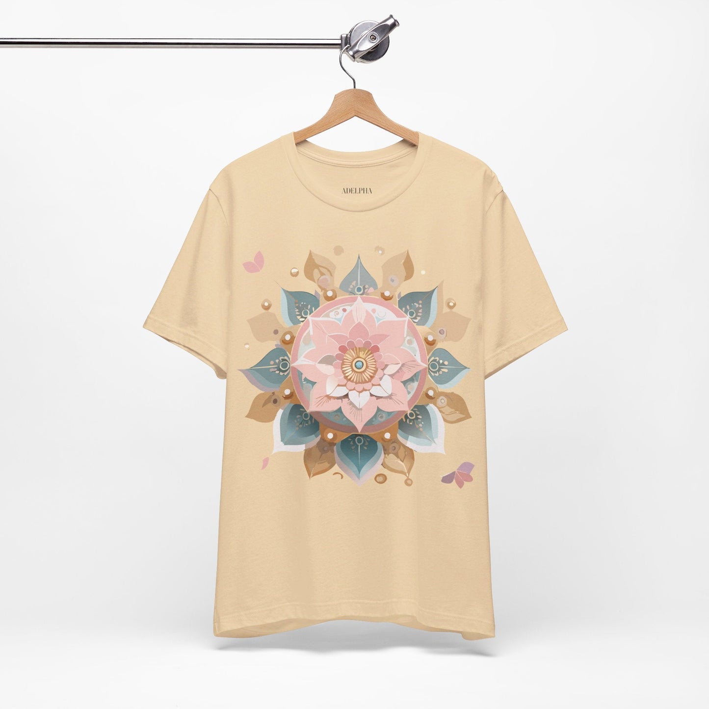 Mandala Shirt Unisex Graphic Tee By Adelpha With Vintage Inspired Artwork Short Sleeve Jersey