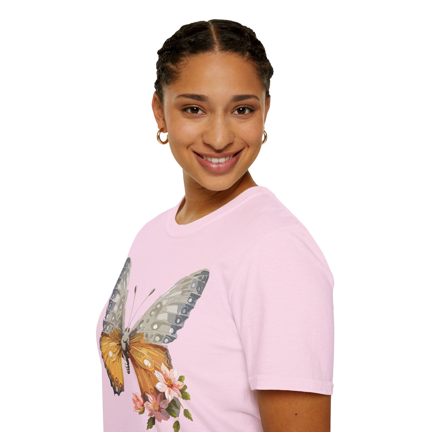 Unisex Butterfly T Shirt Monarch Print Softstyle Cotton Tee Gildan 64000 Lightweight Comfort