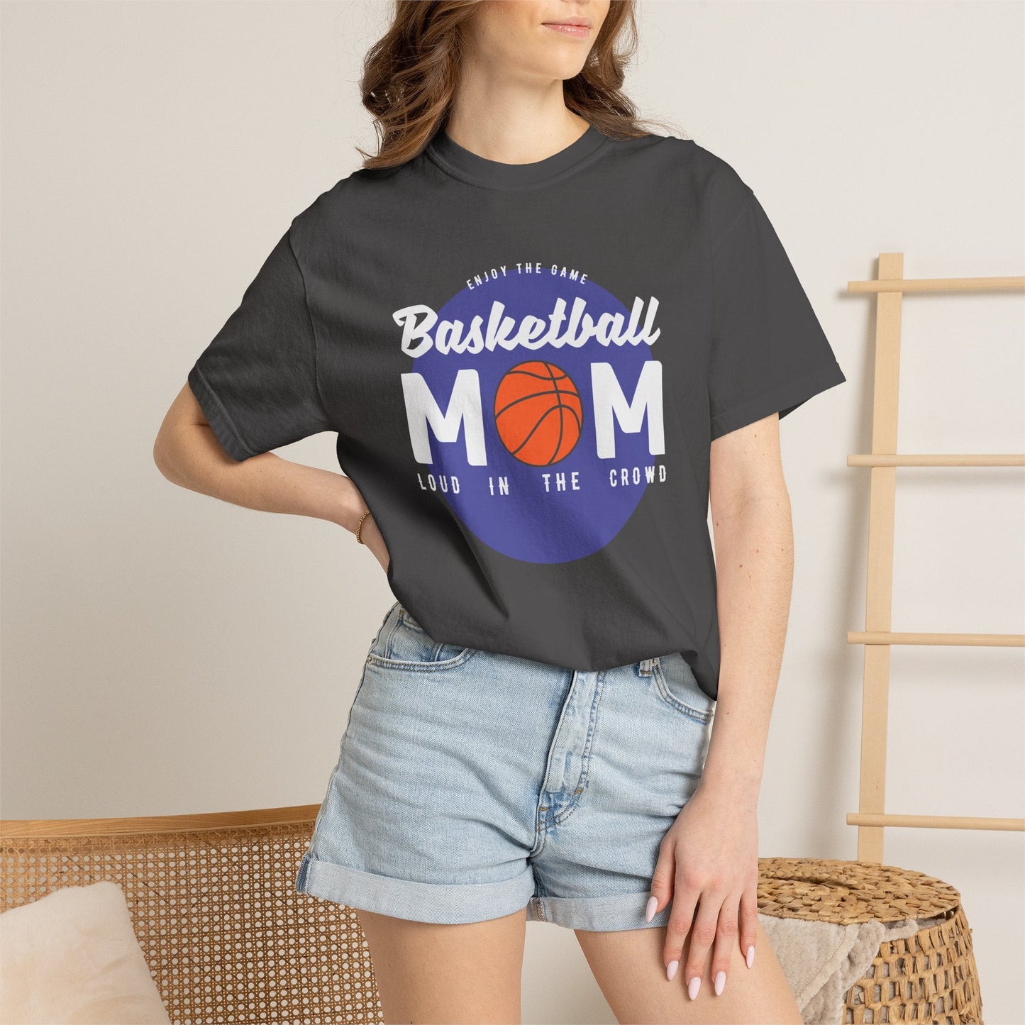 Basketball Mom T-shirt Mother's Day Mama Tee Unisex Comfort Colors Garment-Dyed Cotton h31