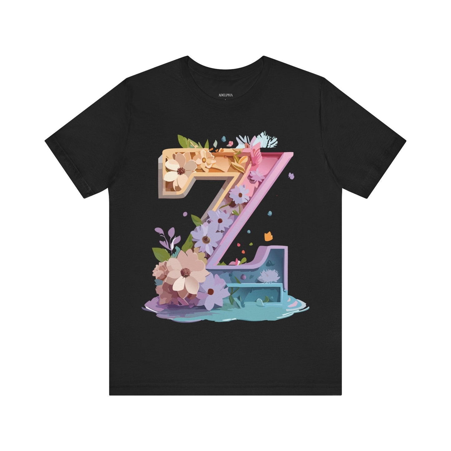 Letter Z Shirt Unisex Graphic Tee Adelpha Vintage Inspired Artwork Short Sleeve Jersey